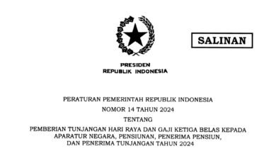 Inilah PP 14/2024 tentang THR dan Gaji ke-13 Aparatur Negara dan Pensiunan 2024