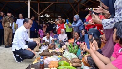 Kunjungi Pasar Salakan, Presiden Jokowi Tinjau Harga Bahan Pokok di Banggai Kepulauan