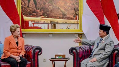 Presiden Prabowo Terima Kunjungan Kehormatan Presiden NDB Dilma Rousseff di Istana Merdeka