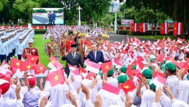 Upacara Kenegaraan Sambut Kedatangan Sekjen PKV Tô Lâm di Istana Merdeka Jakarta